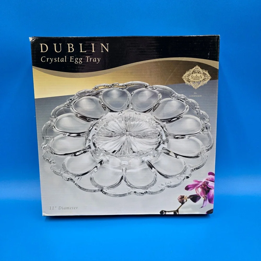 Godinger Shannon Crystal Dublin Deviled Egg Tray 11